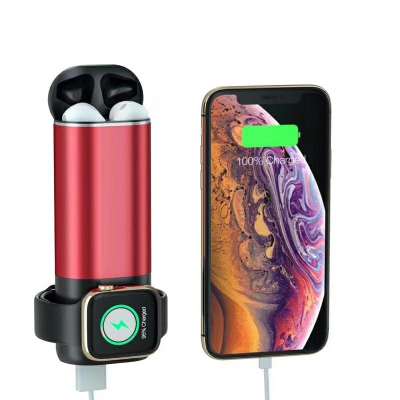 Magnetic 3 in1 Portable Wireless Charger Station 5200mAh Power Phone Dock for Watch, Headphone and Phones