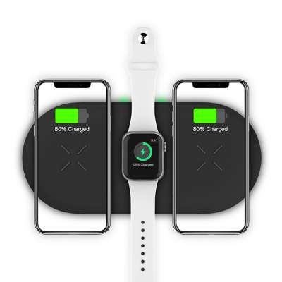 OEM/ODM 3 in 1 Multifunctional Wireless Charger 10W Fast QI Charger Pad for Phones, AirPods and Apple Watch 1/2/3/4/5