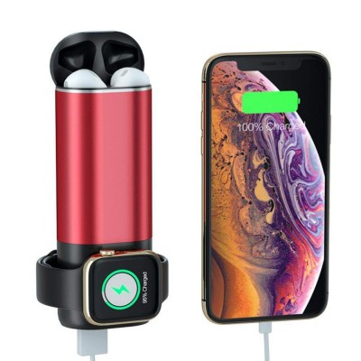 3 in 1 Charger Station AirPod Watch Wireless Charging Pocket Battery 5200mAh Wireless Charger Power Bank